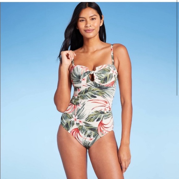 Kona Sol one piece key hole tropical swimsuit in great condition - Picture 1 of 4